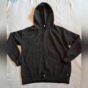 Mayoral girls size 12 black with silver filament hooded sweater, EUC